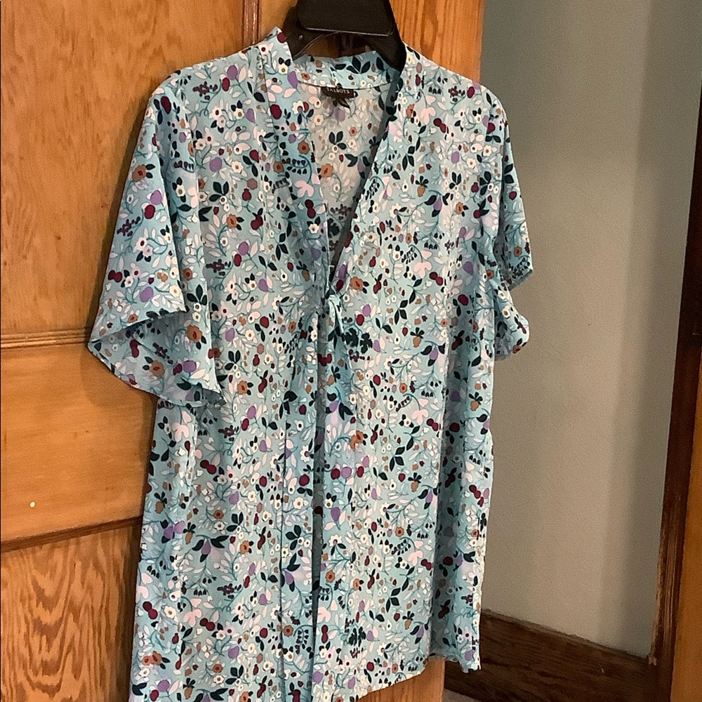 Talbots floral multi-colored blouse, Size L